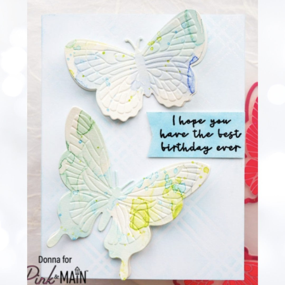 Pink & Main BUTTERFLIES Butterfly Cut & Emboss Embossing Folder & Dies