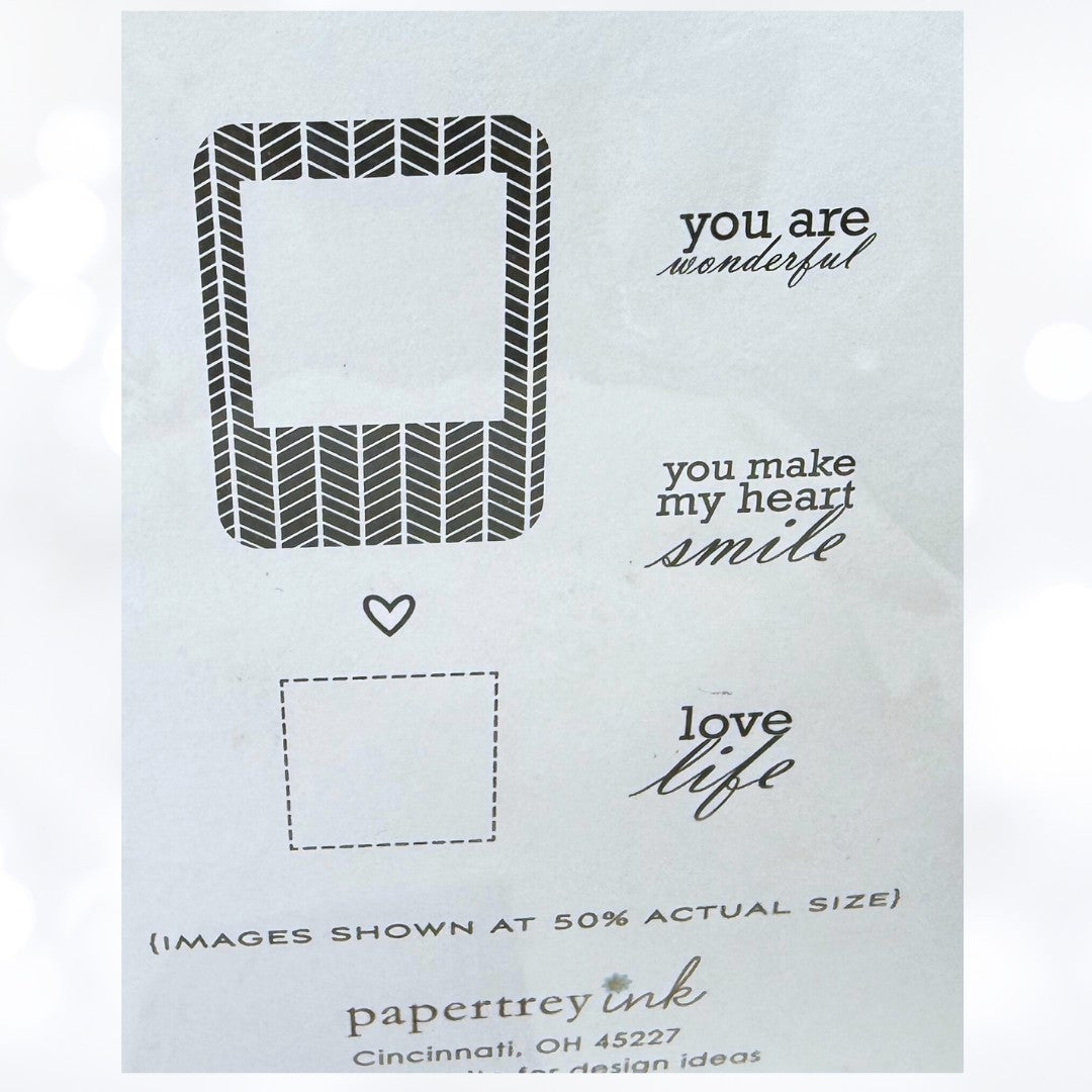 Papertrey Ink FRAMED OUT Frames Sentiments Words Rubber Stamps Dies