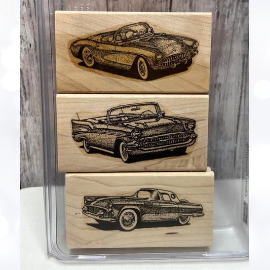 Stampin Up CLASSIC CONVERTIBLES Cars Fathers Day Rubber Stamps