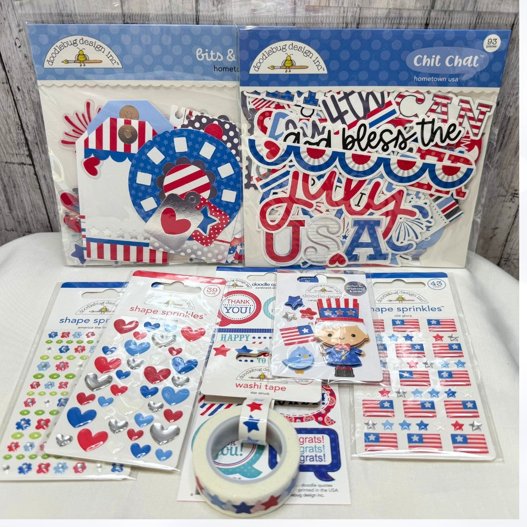 Doodlebug Designs 4TH OF JULY Die Cuts Stickers Embellishments Lot