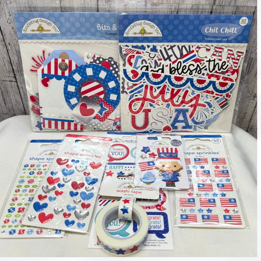 Doodlebug Designs 4TH OF JULY Die Cuts Stickers Embellishments Lot
