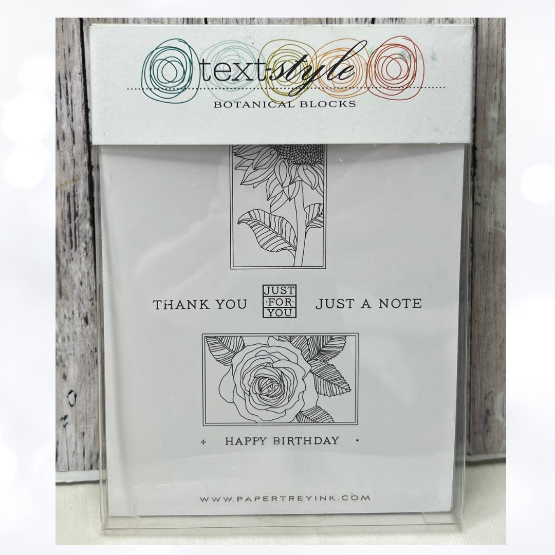 Papertrey Ink BOTANICAL BLOCKS Rose Sunflower Flowers Rubber Stamps