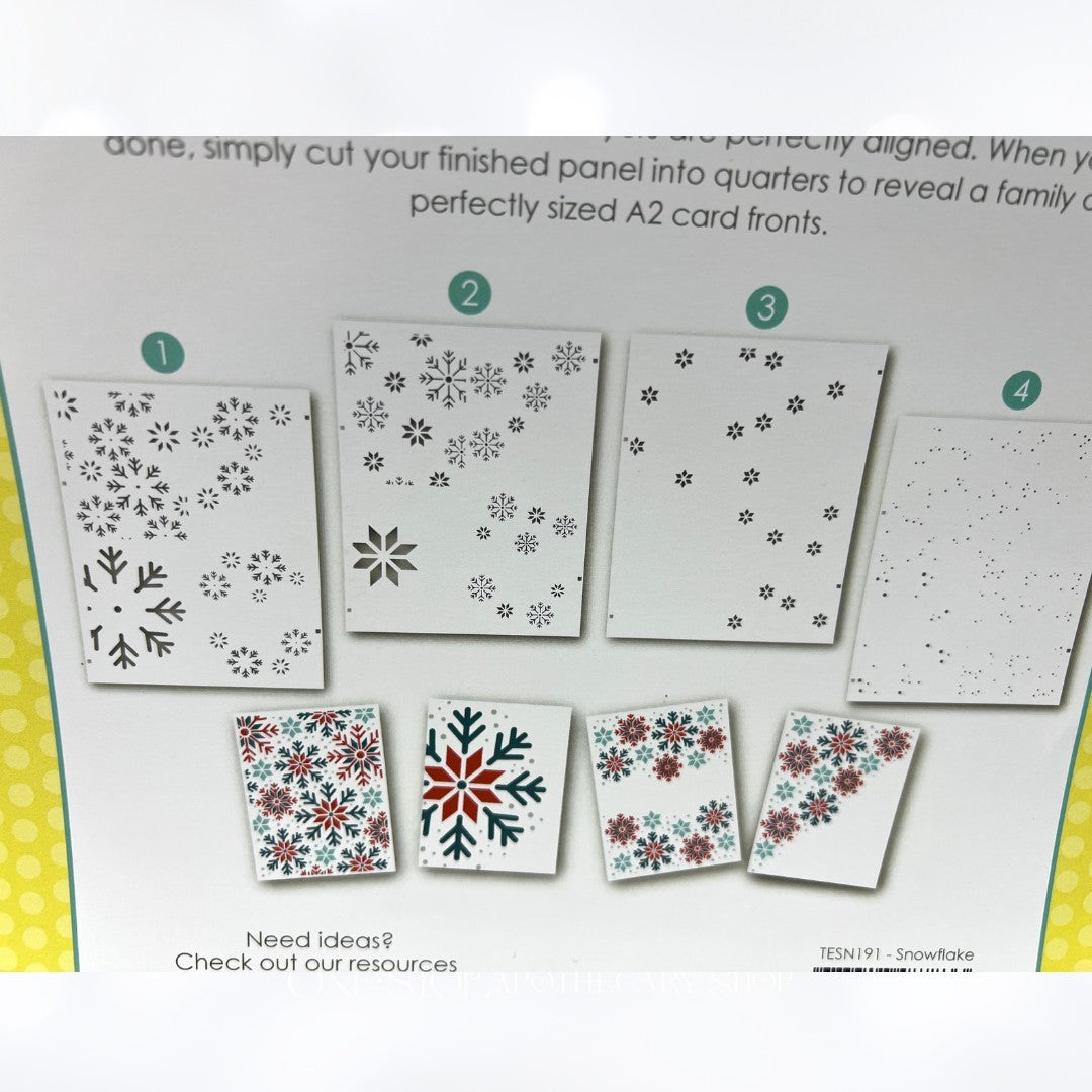 Taylored Expressions Create in Quads SNOWFLAKE Christmas Layering Stencils