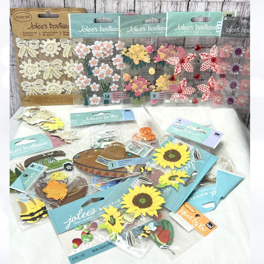 Jolees Boutique SPACE Nature Flowers Crafting 3D Stickers Lot of 16