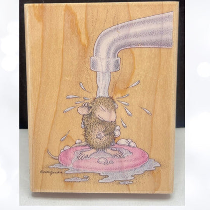 House Mouse WET BEHIND THE EARS Mudpie Mice Rubber Stamp