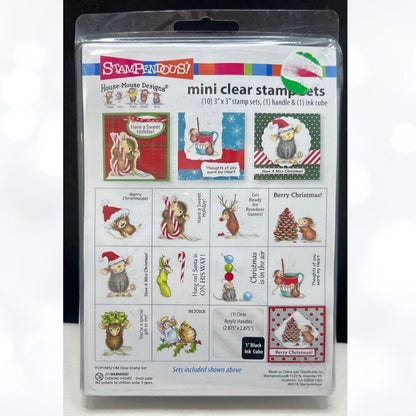 Stampenous House Mouse MINI HOLIDAY Christmas Mice Set Rubber Stamps