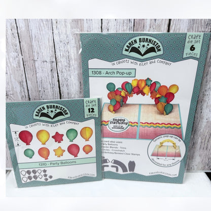 Karen Burniston ARCH POP-UP Party Balloons Birthday Interactive Dies Rare