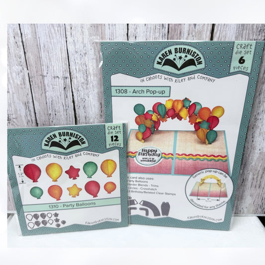 Karen Burniston ARCH POP-UP Party Balloons Birthday Interactive Dies Rare