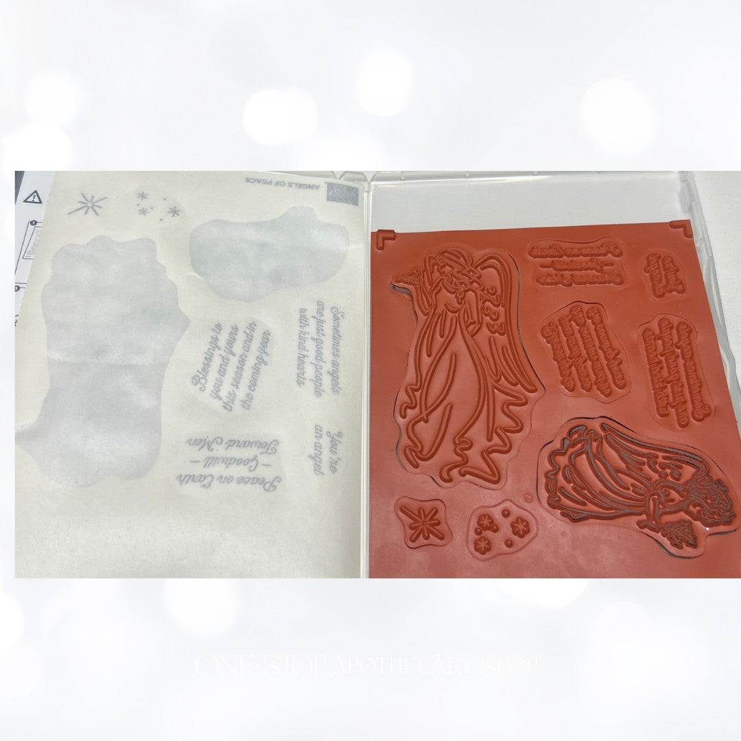 Stampin Up ANGELS OF PEACE Christmas Religious Rubber Stamps