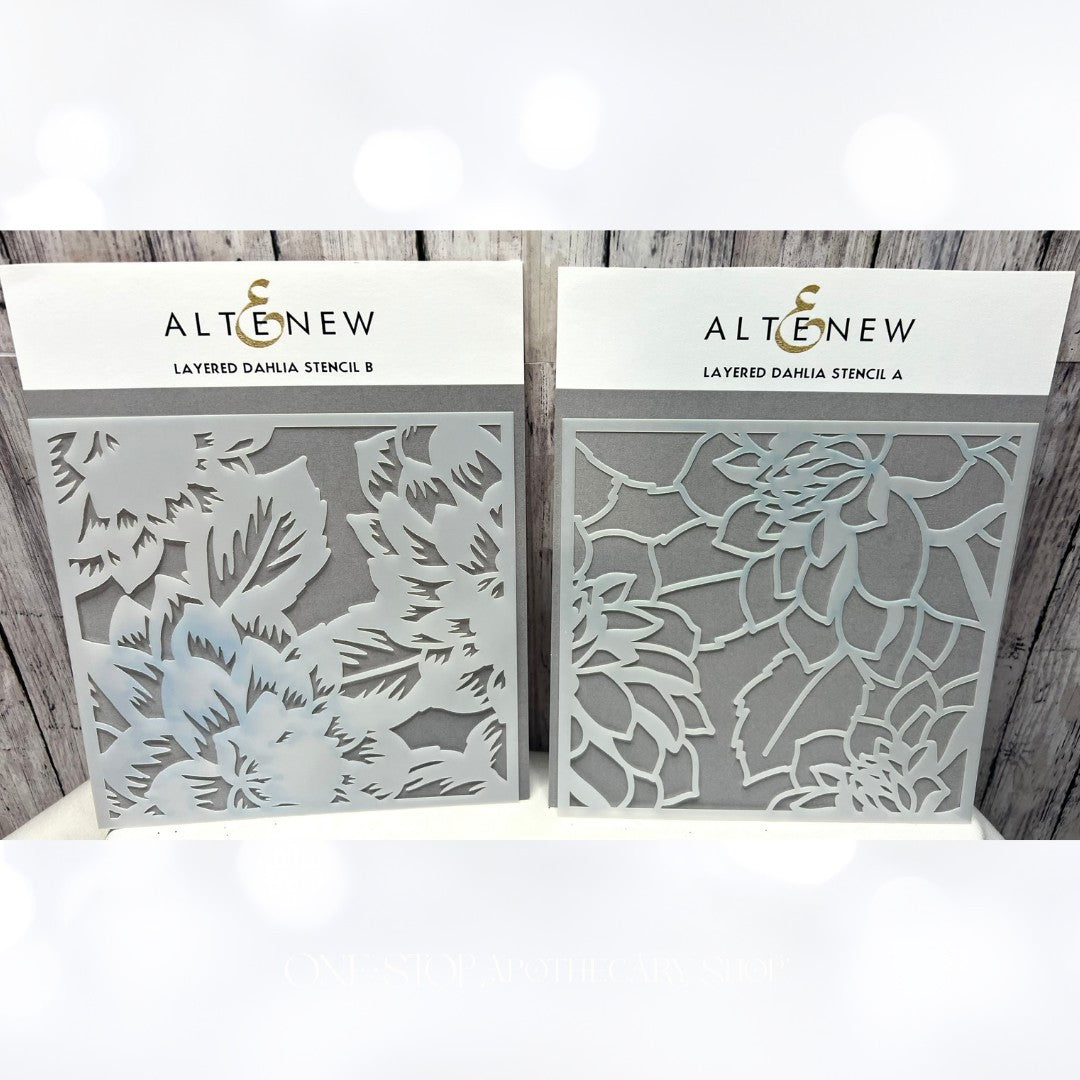 Altenew LAYERED DAHLIA Mega Blooms Rose Flowers 6x6 Stencils 