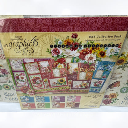 Graphic 45 SEASON TO CELEBRATE 12x12 8x8 Paper Stickers Die Cuts Kit
