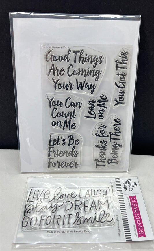 My Favorite Things ENCOURAGING WORDS Recipe For Life Greetings Rubber Stamps