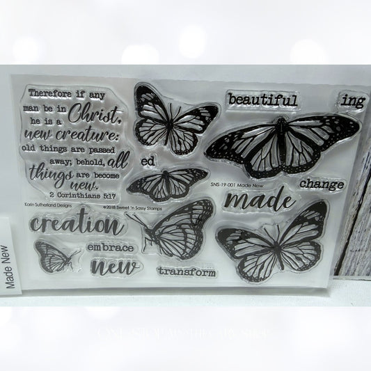 Sweet N Sassy MADE NEW Butterfly Bible Journaling Religious Rubber Stamps