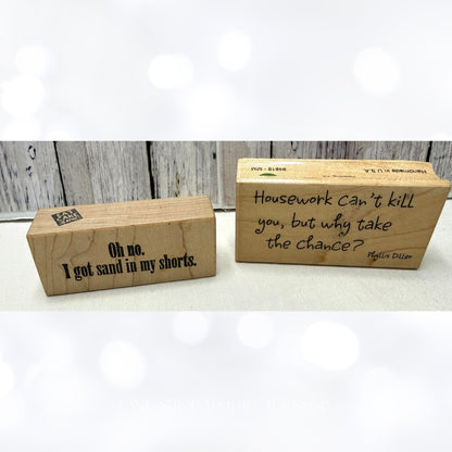 Funny Cooking Beach Humor Wood Rubber Stamps Lot of 7