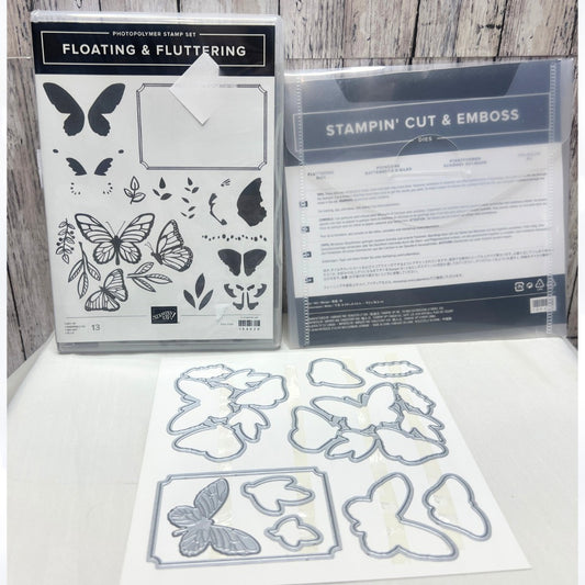 Stampin Up FLOATING & FLUTTERING Butterfly Rubber Stamps Dies