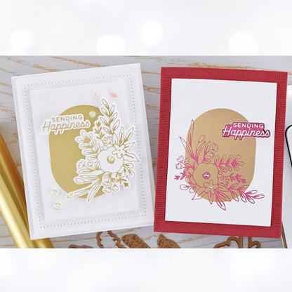 Spellbinders Glimmer BOTANICAL CREST Illustrated Floral Hot Foil Plates