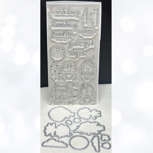 My Favorite Things HAPPY HAUNTING Halloween Children Rubber Stamps Dies