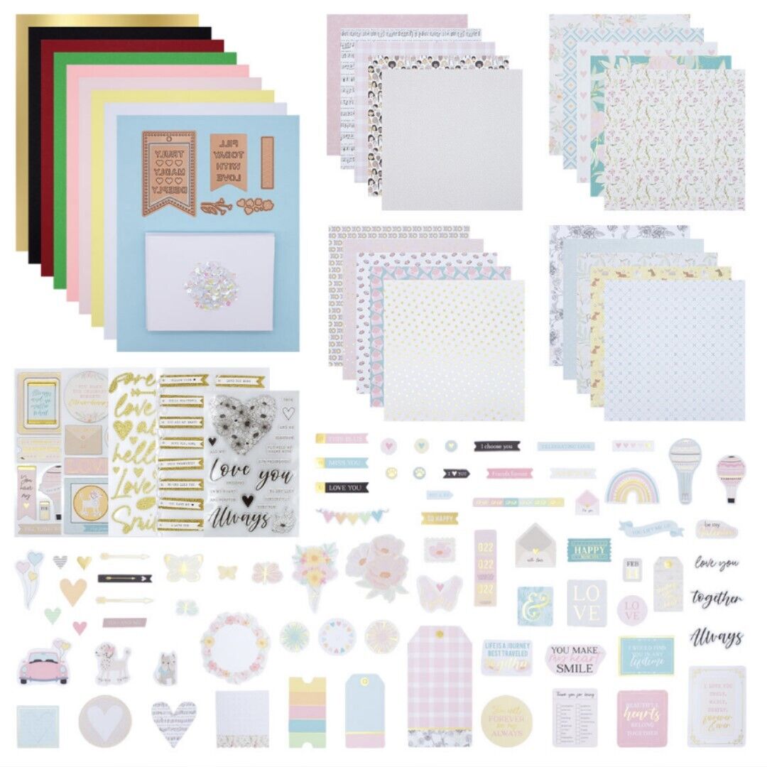 Spellbinders TRULY MADLY DEEPLY Card Kit of the Month Rubber Stamps Dies 1/22