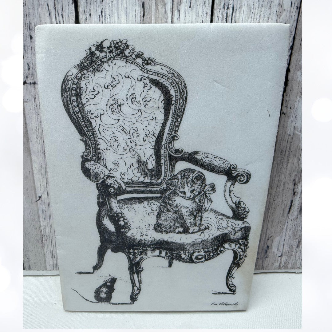 LaBlanche VINTAGE CHAIR Cat Mixed Media Rubber Stamp