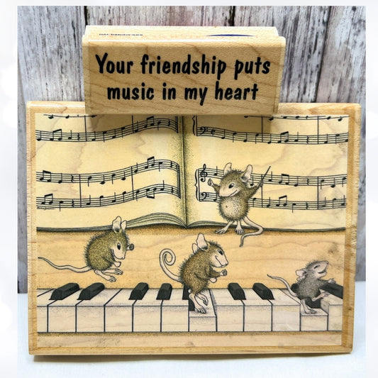House Mouse TICKLING THE IVORIES Music Piano Mice Rubber Stamps