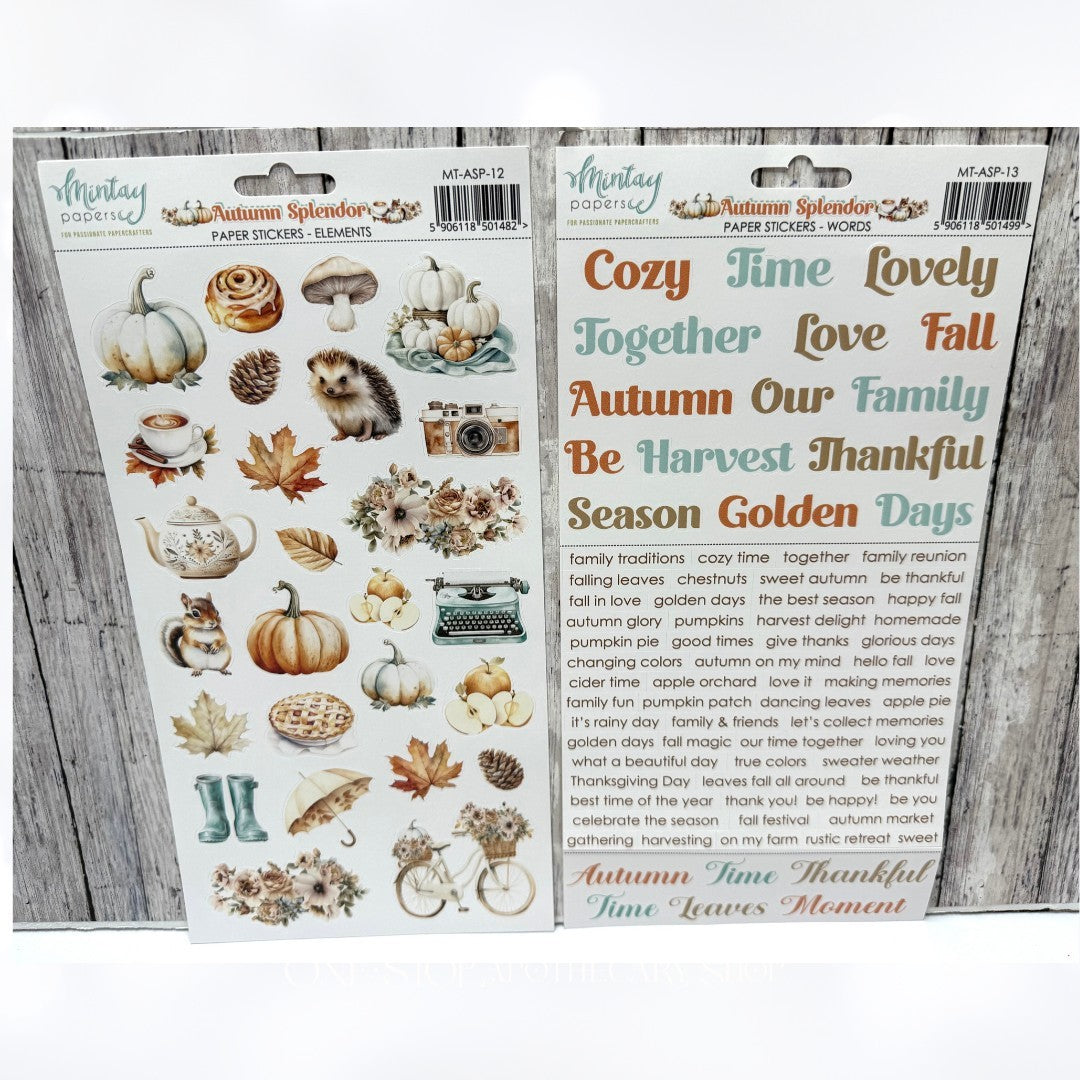 Mintay AUTUMN SPLENDOR Fall Cardstock Paper Stickers Die Cuts Kit