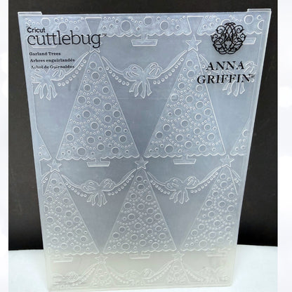 Anna Griffin GARLAND TREES Nordic Christmas Snowfall 5x7 Embossing Folders Lot
