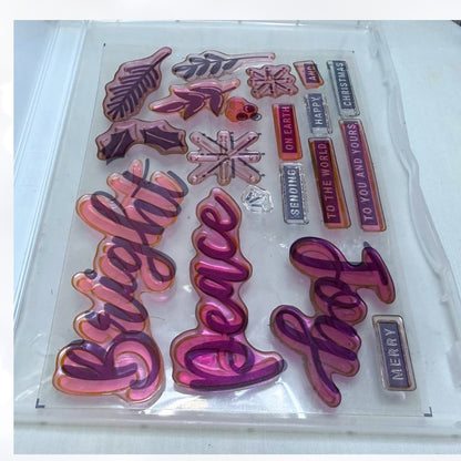 Stampin Up PEACE & JOY Christmas Greetings Rubber Stamps Dies