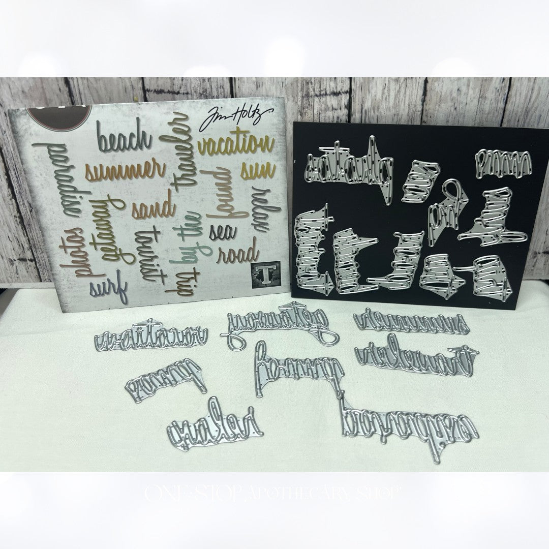 Tim Holtz VACATION Sayings Greetings Words 661288 Thinlits Dies