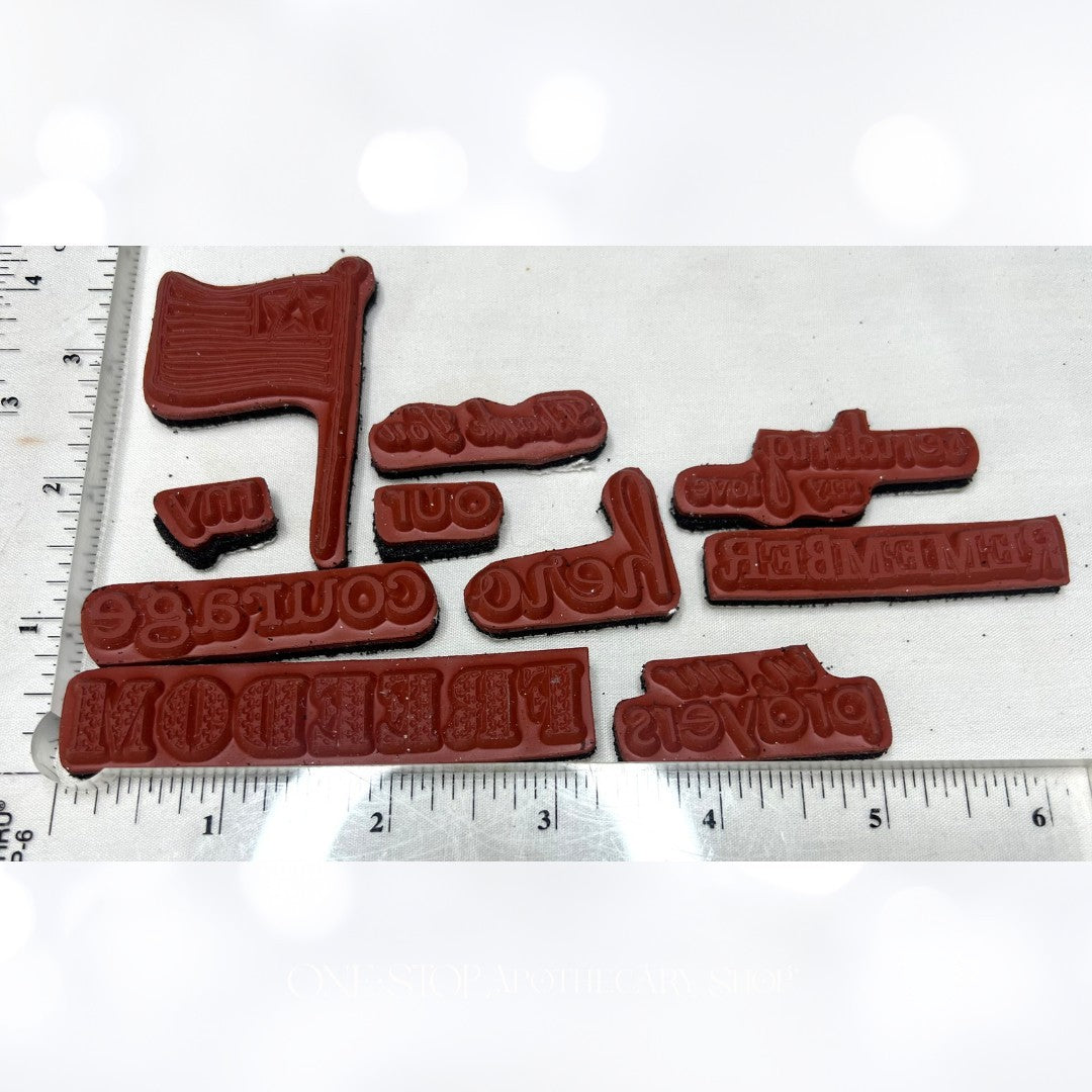 Unity Stamps UNITY IN AMERICA Military 4th of July Rubber Stamps