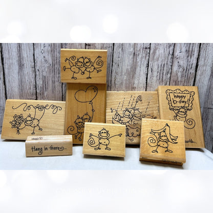 Stampendous CHANGITO Monkey Rubber Stamps Lot of 8