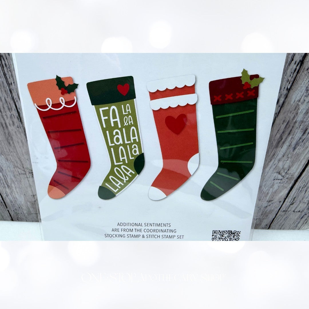 Concord & 9th STOCKING STAMP & STITCH Christmas Rubber Stamps Dies
