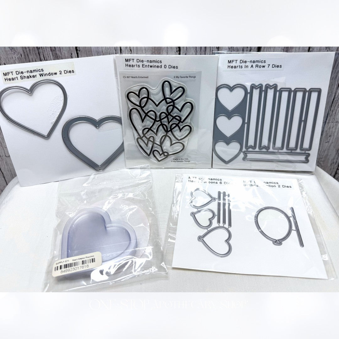 My Favorite Things HEARTS Valentines Day Balloons Shaker Windows Dies