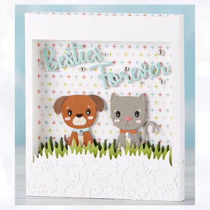 Spellbinders BESTIES FOREVER Cat Dog Small Die of the Month July 2019
