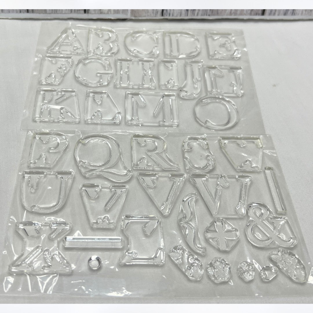 Papertrey Ink BOTANICAL LETTERS Uppercase Alphabet Floral Rubber Stamps