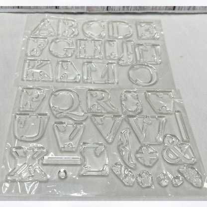 Papertrey Ink BOTANICAL LETTERS Uppercase Alphabet Floral Rubber Stamps