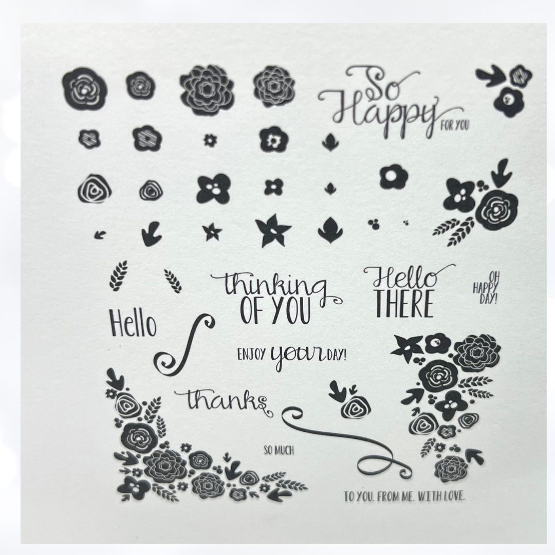 Papertrey Ink MINI BLOOMS Flowers Floral Rubber Stamps & Dies