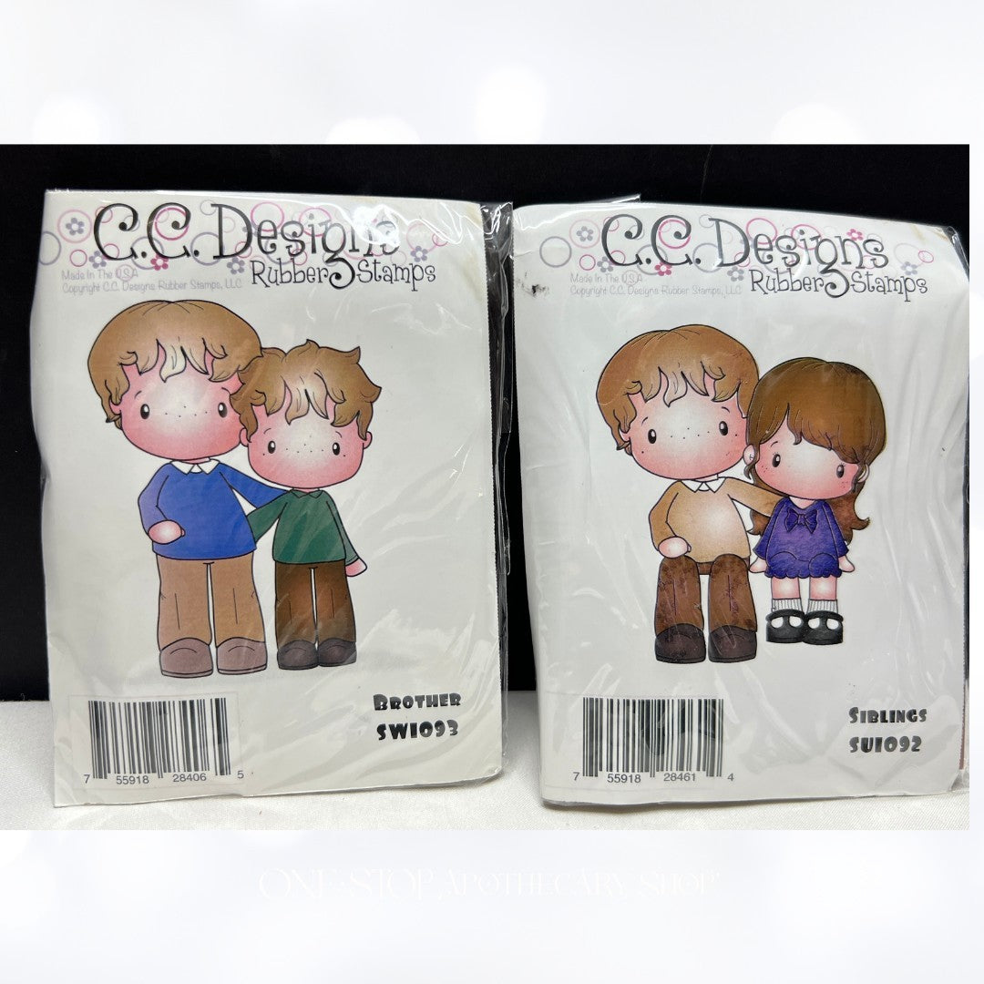 CC Designs BROTHER & SIBLINGS Sister Children Cling Rubber Stamps
