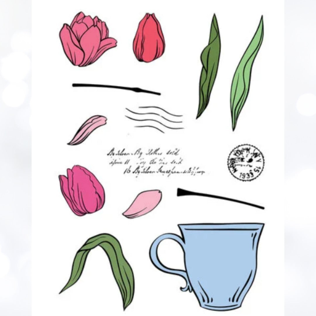 LDRS Designs FRESH CUT TULIPS & DAISIES Flowers Daisy Rubber Stamps Dies