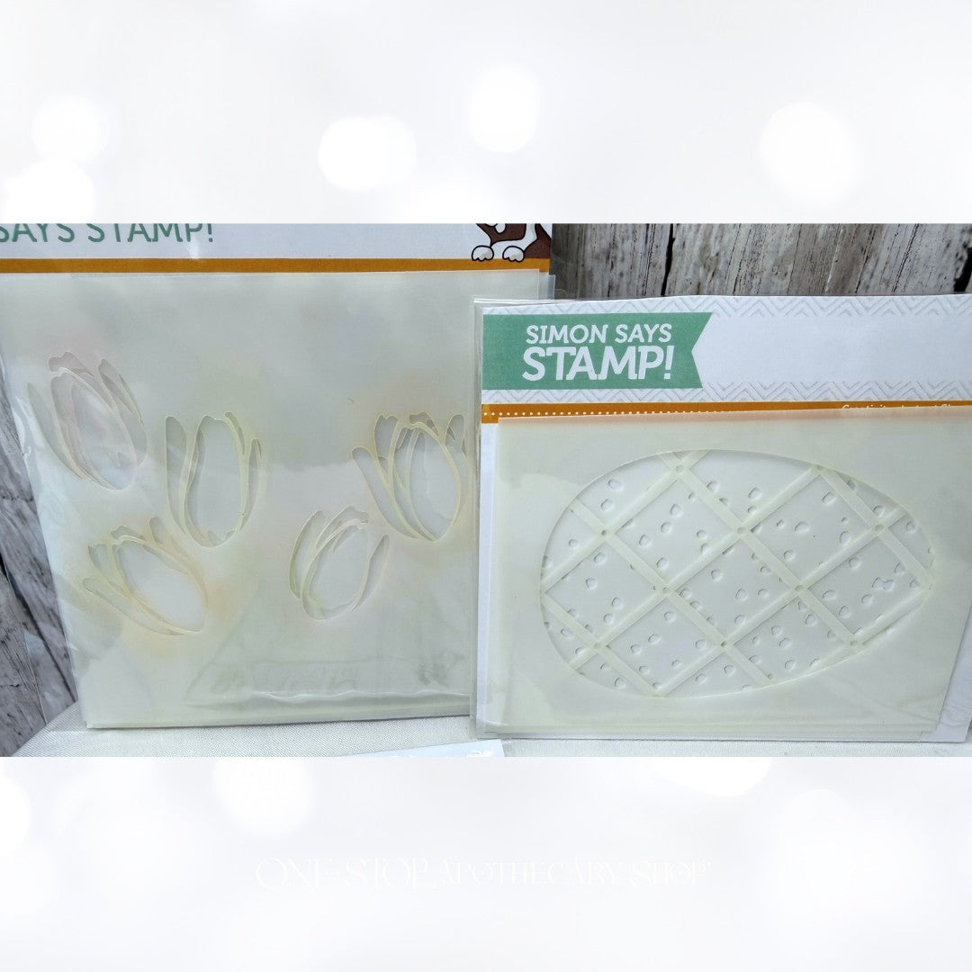 Simon Says Stamp TULIPS Easter Eggs Spring Halloween Leaves Stencils Lot