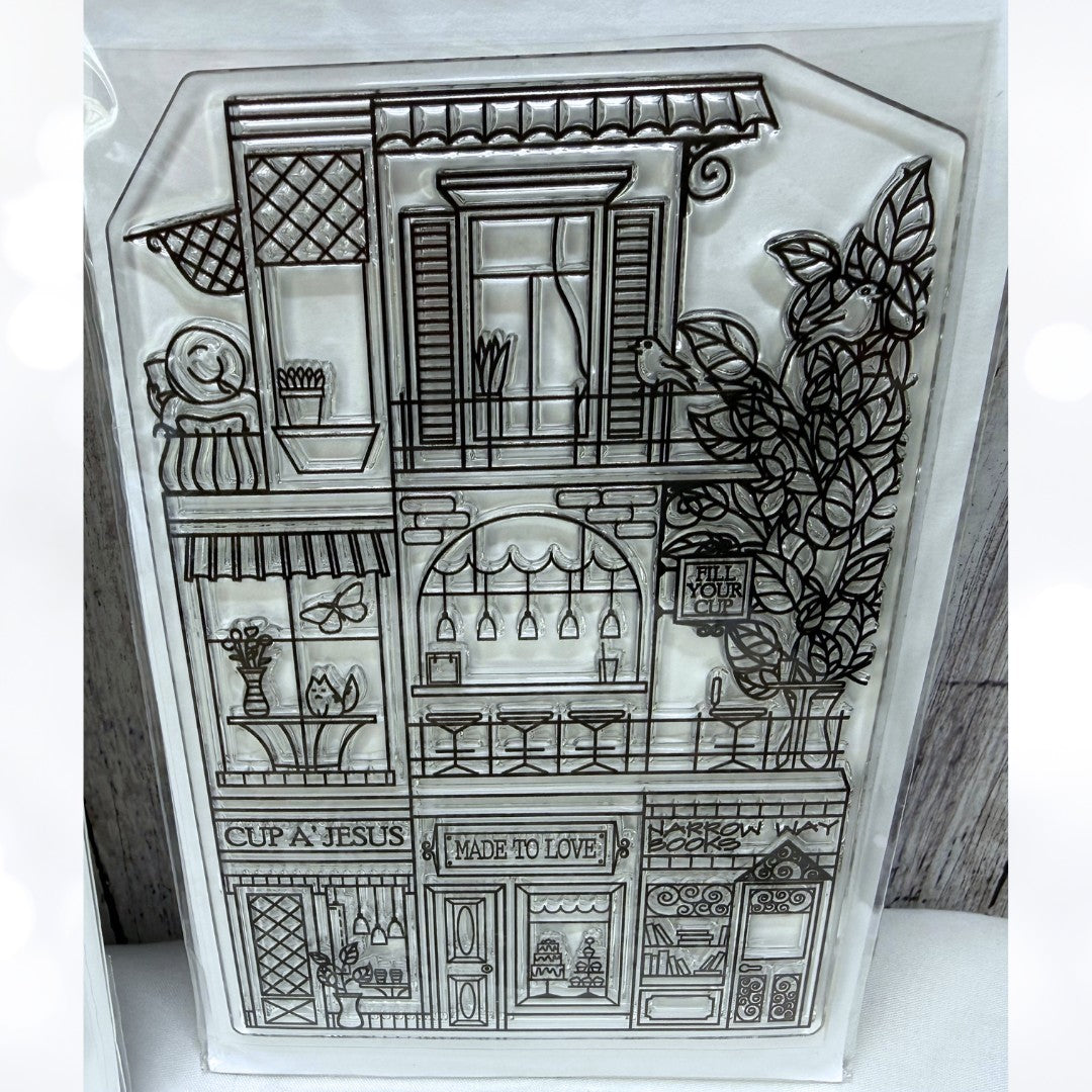 By the Well 4 NARROW WAY Shops Coffee Religious Bible Journaling Rubber Stamps