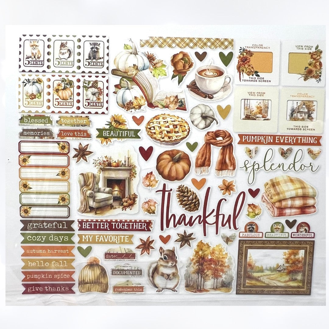 Simple Stories VINTAGE AUTUMN BREEZE Fall 12x12 Kit Paper Ephemera Collection