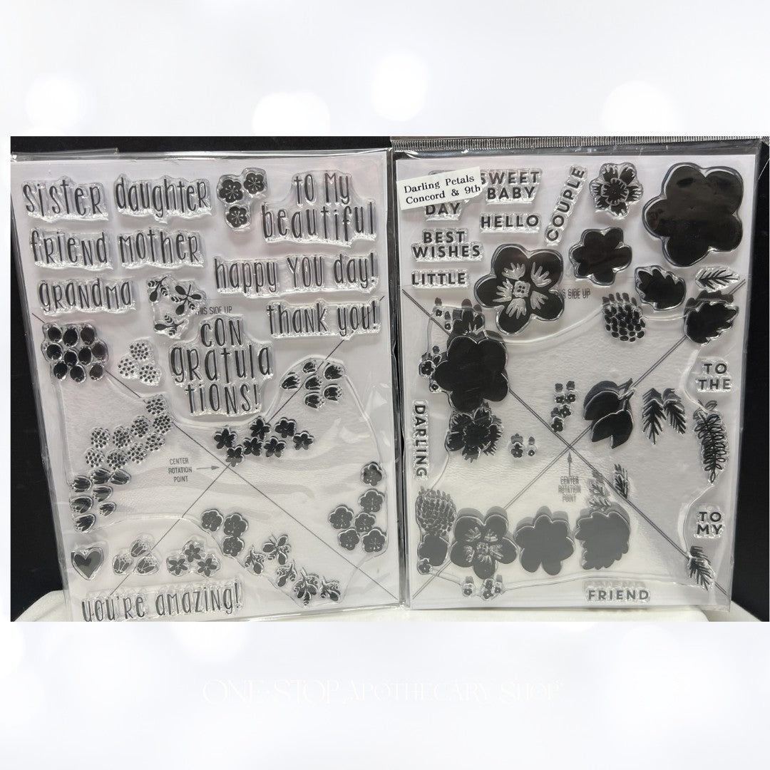 Concord & 9th FLOWER PATCH Darling Petals Turnabout Background Rubber Stamps
