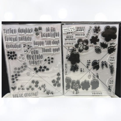 Concord & 9th FLOWER PATCH Darling Petals Turnabout Background Rubber Stamps