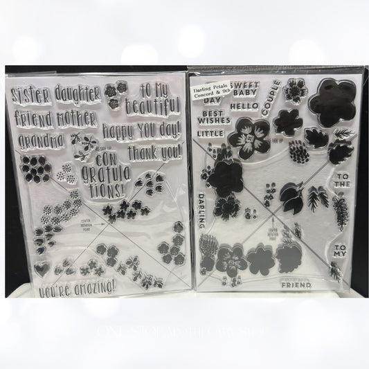 Concord & 9th FLOWER PATCH Darling Petals Turnabout Background Rubber Stamps