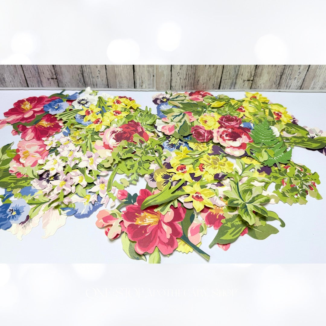 Anna Griffin FLORAL Flowers Die Cuts Embellishments Lot of 90
