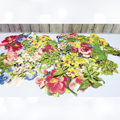 Anna Griffin FLORAL Flowers Die Cuts Embellishments Lot of 90