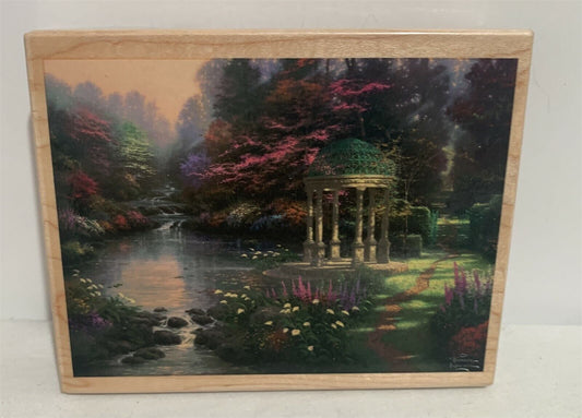 Thomas Kinkade THE GARDEN OF PRAYER Relgious Landscape Wood Rubber Stamp TK-107