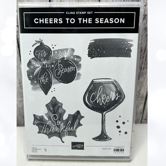 Stampin Up CHEERS TO THE SEASON Christmas New Years Drinks Rubber Stamps