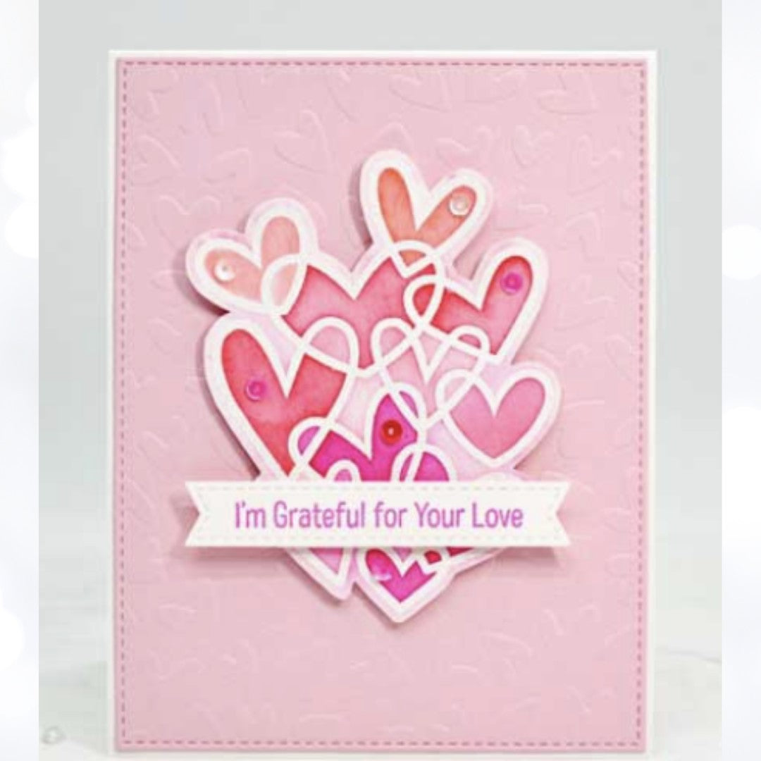 My Favorite Things HEARTS Valentines Day Balloons Shaker Windows Dies