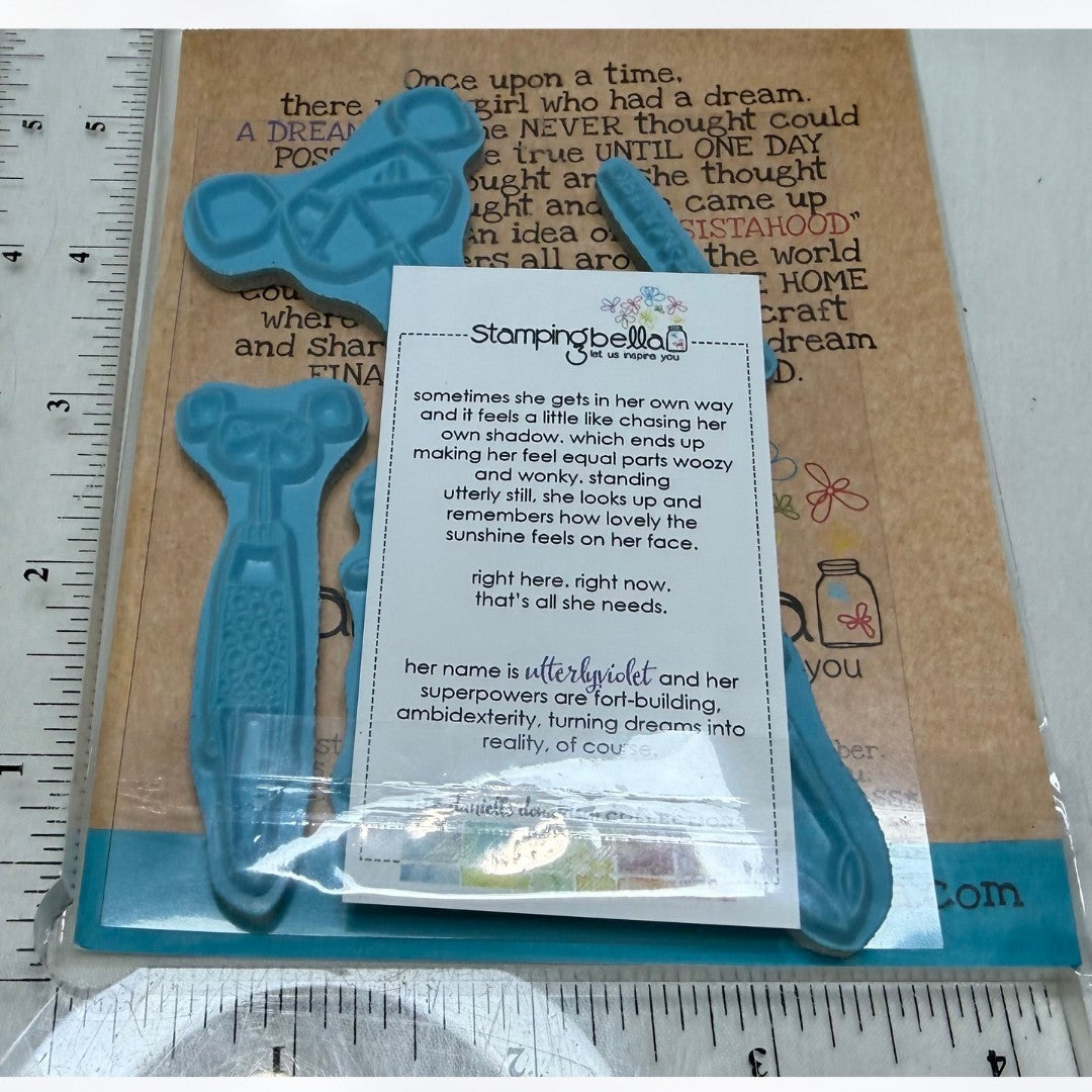 Stamping Bella HAZEL & VIOLET Mixed Media Girl Journal Rubber Stamps